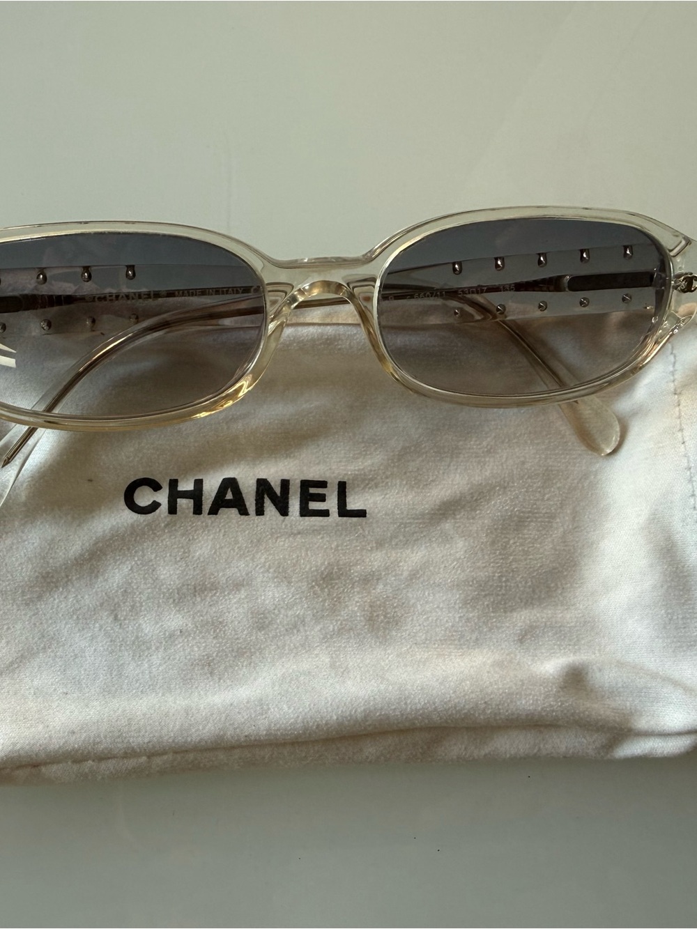 CHANEL authentic vintage sunglasses in great condition with clear grey lenses